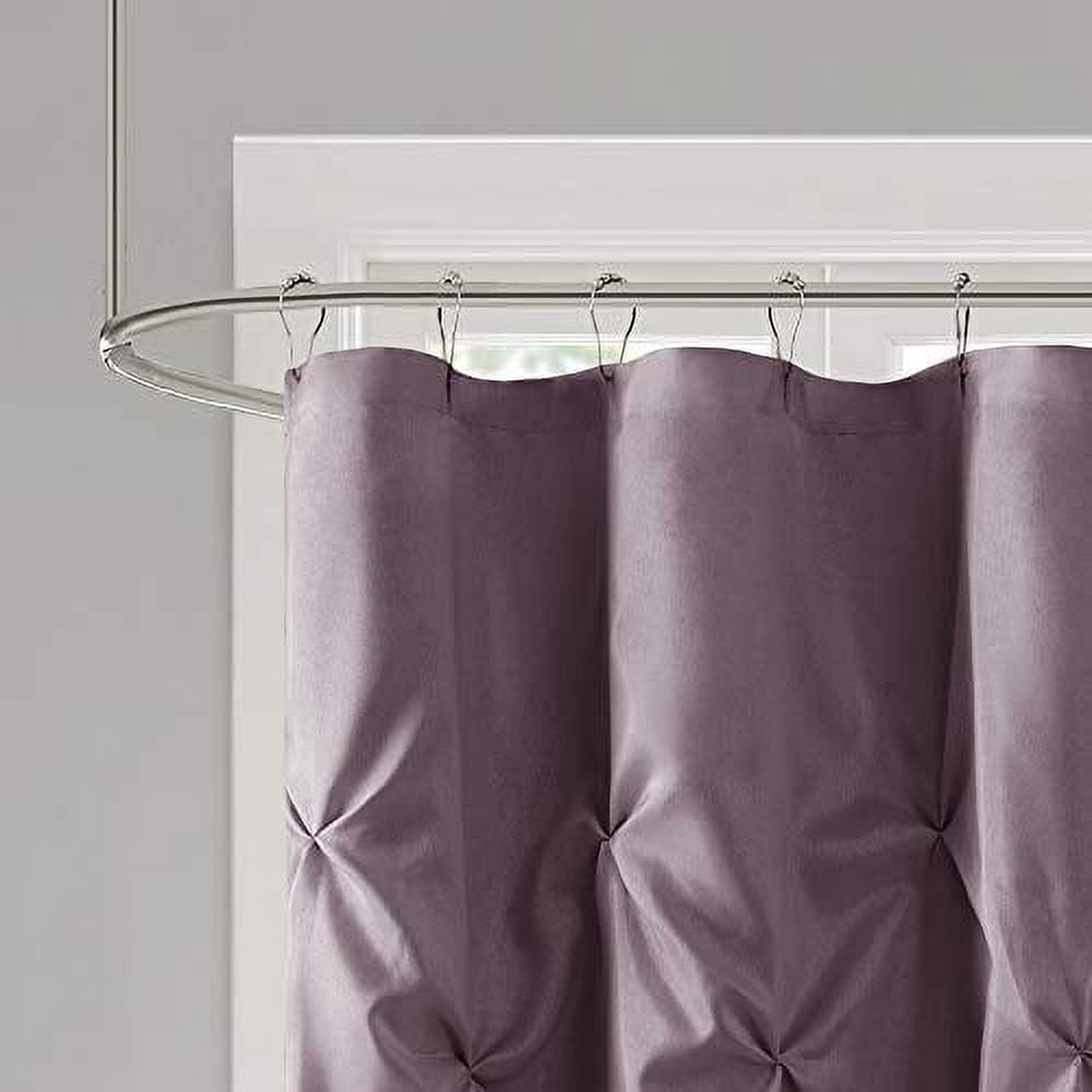 Home Essence Piedmont Tufted Faux Silk Shower Curtain, Purple, 72x72 ...