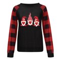 thumbnail image 2 of FASHOFT Womens Valentines Day Sweatshirt Love Heart Print Plaid Printing Casual Pullover Valentine's Long Sleeve Tops Holiday Casual Pullover Black L, 2 of 6