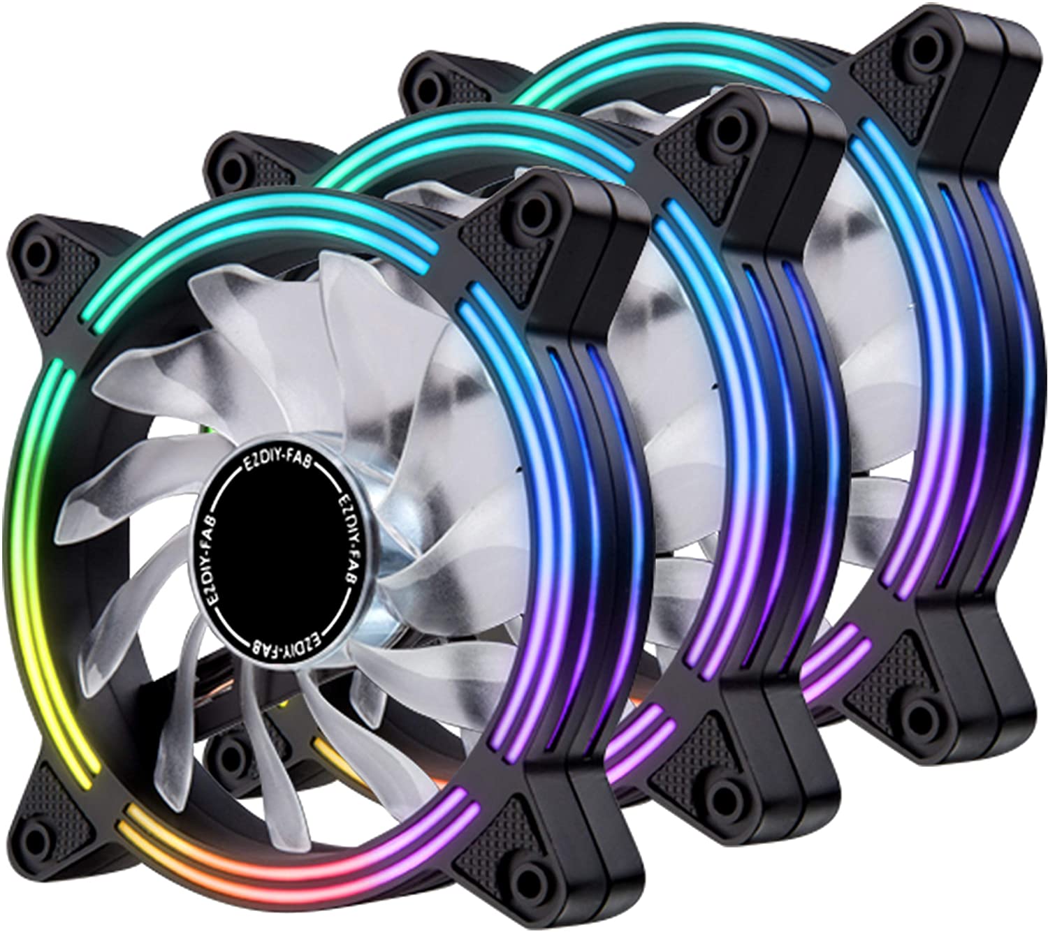 EZDIY-FAB 120mm Dual-Frame LED RGB Case 