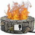 thumbnail image 1 of Costway 28" Propane Gas Fire Pit Outdoor 40,000 BTUs Stone Finish Lava Rocks Cover, 1 of 10