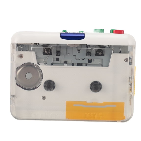 NFTIGB Clear Portable Cassette to MP3 Converter Tape Player with Type C Interface, FM Radio, Earphones Included, TON010S
