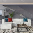 thumbnail image 2 of Modway Mingle Vegan Leather Sofa and Ottoman Set in White, 2 of 11