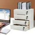 thumbnail image 5 of 4-Storey White Wood 40cm Lock Storage Cabinet Drawer Desktop Locker File Storage Cabinet, 5 of 10