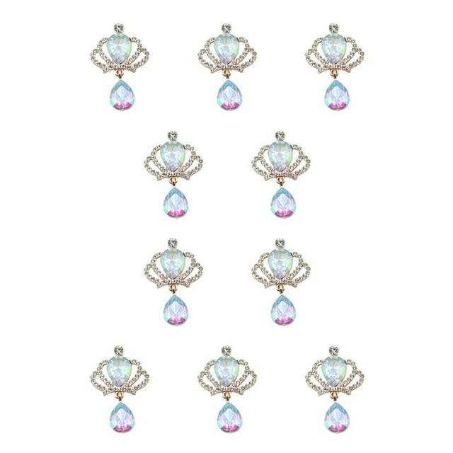 Qarigey 10 Uds. Hebilla colgante de botones a presión de diamantes de imitación de Metal a la moda, broche de colgantes de disfraz DIY dorado, Base de Ropa, zapatos y accesorios Miscelánea tipo 7 Qarigey AP016817-07