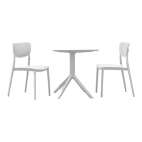 Lucy Outdoor Bistro Set 3 Piece with 27 inch Table Top White