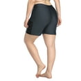 thumbnail image 6 of Alove Women's Side Cross Plus Size Stretch Swim Bottoms With Lining High Waisted Swim Boardshorts, 6 of 7