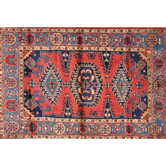 Ahgly Company Machine Washable Indoor Rectangle Traditional Fire Brick Red Area Rugs, 8' x 10'