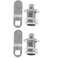 thumbnail image 1 of 2Sets Trash Can Lock Zinc Alloy Galvanized Steel Securing Garbage Cans Silver 1.4x1.2x1.2in, 1 of 8