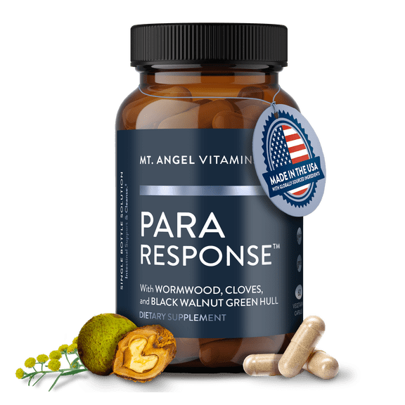 Mt. Angel Vitamins - para Response | Intestinal Health Support, Digestive Aid| Black Walnut Wormwood | Non-GMO, Vegan, 60 Vegetarian Capsules