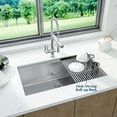 thumbnail image 2 of 33 Inch Undermount Kitchen Sink, Brushed Nickel Single-Tier Track Stainless Steel 16-Gauge Single or Double Bowl Kitchen Sink with Accessories, 2 of 8