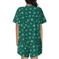 thumbnail image 3 of Picia Christmas Snowflakes Pajamas Sets for Women Soft Short-Sleeved Pjs with Lounge Shorts Two Piece Sleepwear-3X-Large, 3 of 9