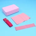 thumbnail image 4 of Juego de 4 herramientas de yoga, ladrillos de yoga, toalla de látex, banda elástica, anillo de resistencia, suministros de yoga para gimnasio en casa (rosa), 4 of 6