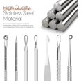 thumbnail image 2 of Roofei Blackhead Remover Comedone Extractor, Curved Blackhead Tweezers Kit, 11-Heads Professional Stainless Pimple Acne Blemish Removal Tools Set, Silver, 2 of 8
