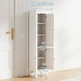thumbnail image 3 of Costway Tall Bathroom Floor Cabinet Narrow Linen Tower with 2 Doors & Adjustable Shelf, 3 of 9