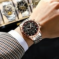 thumbnail image 3 of POEDAGAR Watch For Men Waterproof Luminous Chronograph Date Stainless Steel Quartz Male Watches, 3 of 5