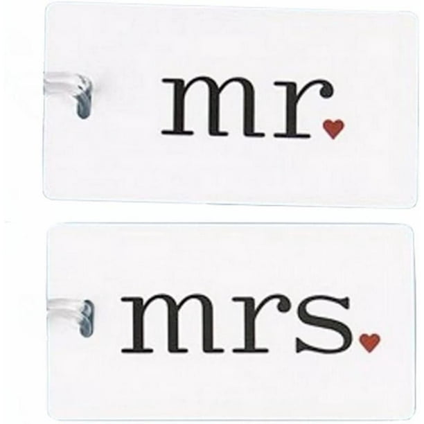 Mr and mrs luggage labels