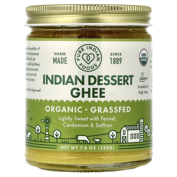 Pure Indian Foods Organic Indian Dessert Ghee, 7.8 oz (220 g)
