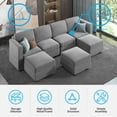 thumbnail image 5 of Mjkone Modular Couches and Sofas Sectional with Storage,7-Seater Sectional Sofa U Shaped Sectional Couch with Reversible Ottoman, Light Grey, 5 of 6
