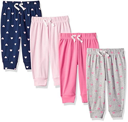 Essentials Baby Girls 4-Pack Pull-on Pant
