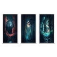 thumbnail image 2 of Designart "Graceful Midnight Forest Full Moon Magic III" Forest Framed Wall Art Set Of 3 - Blue Traditional Frame Canvas Set For Living Room Decor, 2 of 6