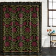 thumbnail image 2 of Vintage Red Roses Shower Curtain, Waterproof Shower Curtains for Bathroom, Abstract Art Floral Green Leaves Washable Fabric Bathtub Curtain Set Bath Decor with 12 Hooks Extra Long 72"x96", 2 of 8