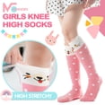 thumbnail image 2 of Calcetines hasta la rodilla para niños MOGGEI, 6 pares, diseño adorable de animales, 2 of 6