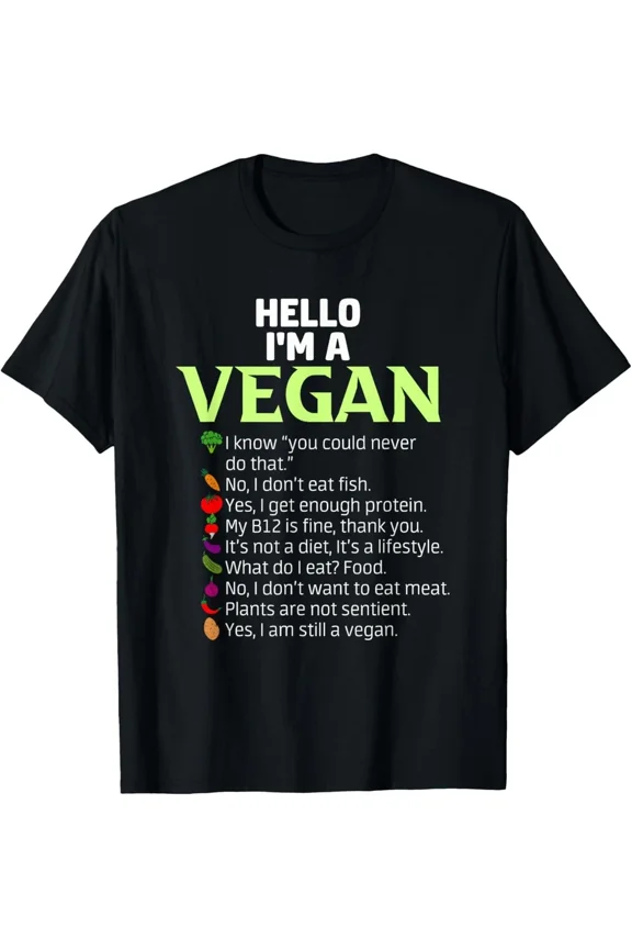 Funny Pro Vegan Checklist Plant Based Herbivore Gift Top Unisex T-Shirt, up to Size 5XL