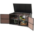 thumbnail image 3 of Pemberly Row 88-gallon Contemporary Rattan Patio Container Box Bin in Brown, 3 of 9