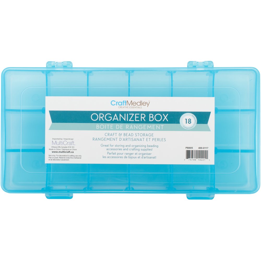 Bead Organizer Box 8.875" x 4.25" x 1.375", with Lid