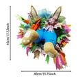thumbnail image 3 of JHEHF 17.7inch Easter Rabbit Decor Mesh Wreath Holiday Ribbon Bow Ornaments Cute Rabbit Garland for Front Door Porch Wall Window Farmhouse Rustic Decor, 3 of 9