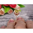 thumbnail image 4 of 2.05 Carat 7mm Cushion Cut Champagne Diamond Moissanite Engagement Ring Wedding Ring Promise Ring 10k Rose Gold Claw Prong Stacking Band Anniversary Gift, 4 of 6