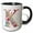Black/White, variant on 3drose, Pretty Floral Monogram K, 11oz Two-tone Green Mug