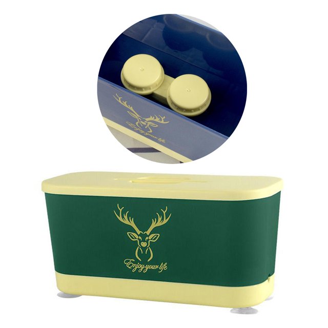 Mini limpiador ultrasónico eléctrico, limpieza de gafas, limpiador de joyas, USB portátil para maquillaje, brochas, s, gafas, monedas de joyería Verde Baoblaze Limpiador ultrasónico