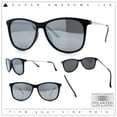 thumbnail image 2 of Mens Color Mirror Polarized Gentlemanly Classy Horn Rim Snazzy Sunglasses Black - Silver Mirror, 2 of 8