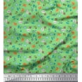 thumbnail image 1 of Toile de Coton Cambric Arbre, Crabe & Poisson Océan Tissu Imprimé 1 Yard 42 Inch Wide, 1 of 3