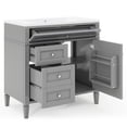 thumbnail image 3 of Bathroom Vanity with Sink, 36 inch Bathroom Vanity with Sink, Bathroom Sink Vanity with Storage Cabinet and 2 Drawers, Built-in Tip-Out Drawer, Freestanding Bathroom Vanity Cabinet for Bathroom, Grey, 3 of 9