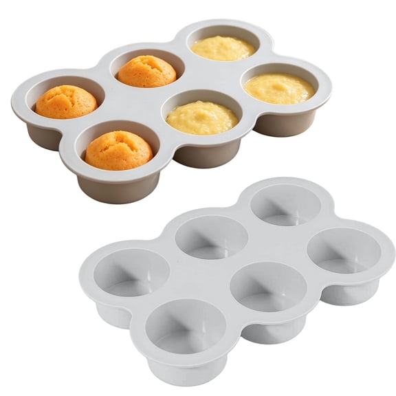 Clearance Under $0.39 6-Cavity Cylinder Silicone Mold, Non-Stick Baking Pan for Cake and French Dessert
