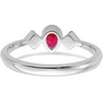 thumbnail image 5 of Solid 14k White Gold Pear Bezel Ruby and Diamond Ring - Ring Size 7.0, 5 of 8