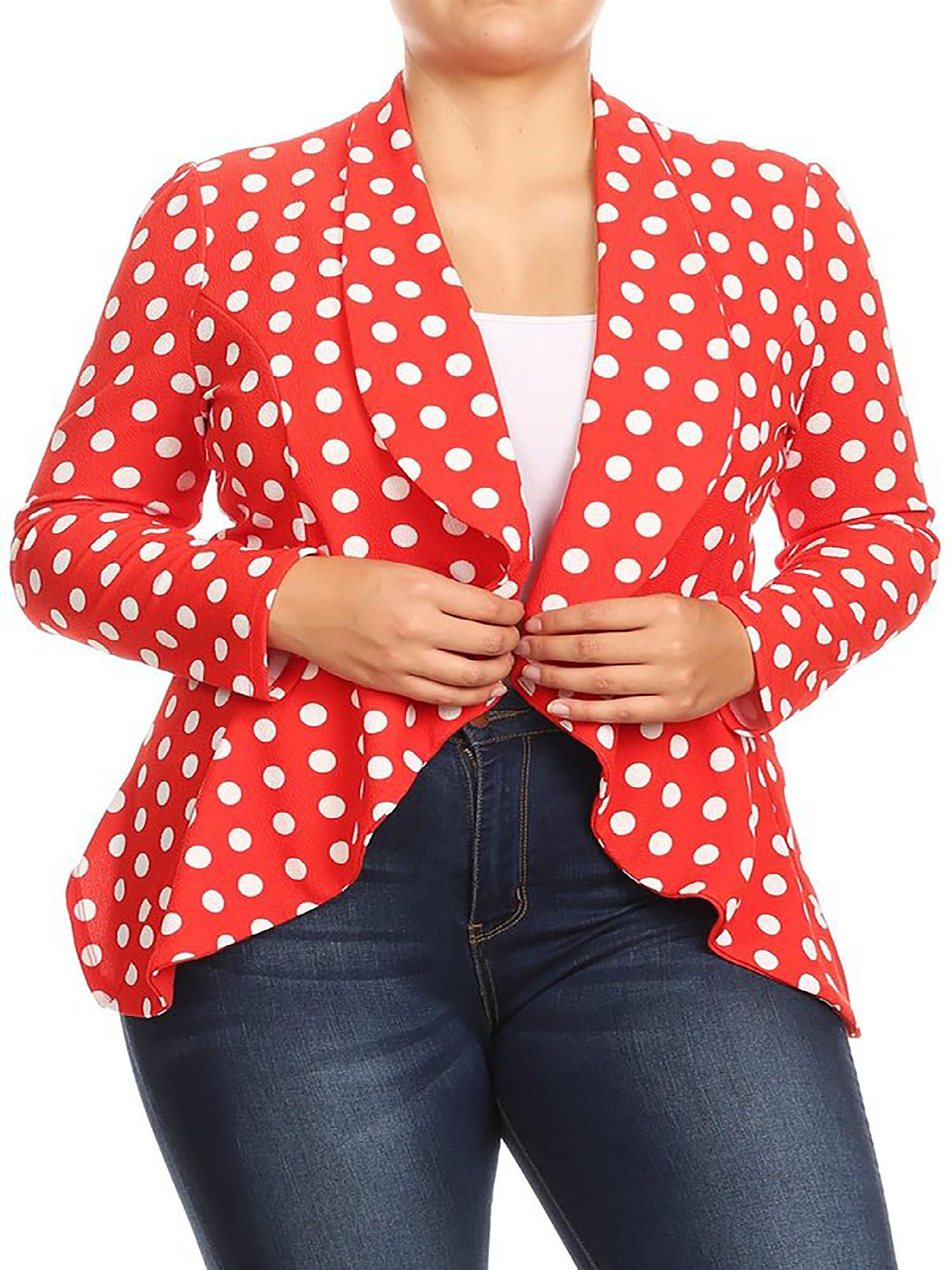 Women's Plus Size Solid Print Casual Long Sleeve Open Front Jacket