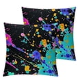 thumbnail image 2 of Acheng Abstract Color Dark Throw Pillow Covers,Colorful Paint Splatters Art Modern Cushion Cover Digital Blended Hidden Zipper Decorative Pillowcases for Bedroom Lumbar ,Set of 2 White, 2 of 6