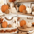 thumbnail image 5 of Brondbend Wooden Pumpkin Decor Set Of 3 Tabletop Decorations For Fall Festivities Thanksgiving Centerpieces And Christmas Decorations, 5 of 7