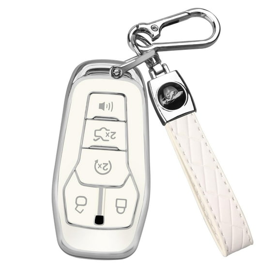 For Ford Key Fob Cover with Keychain, Shell Compatible with Ford Explorer F150 Lincoln MKC MKX MKZ Fusion Mustang Edge Remote Key Vehicle Accessories