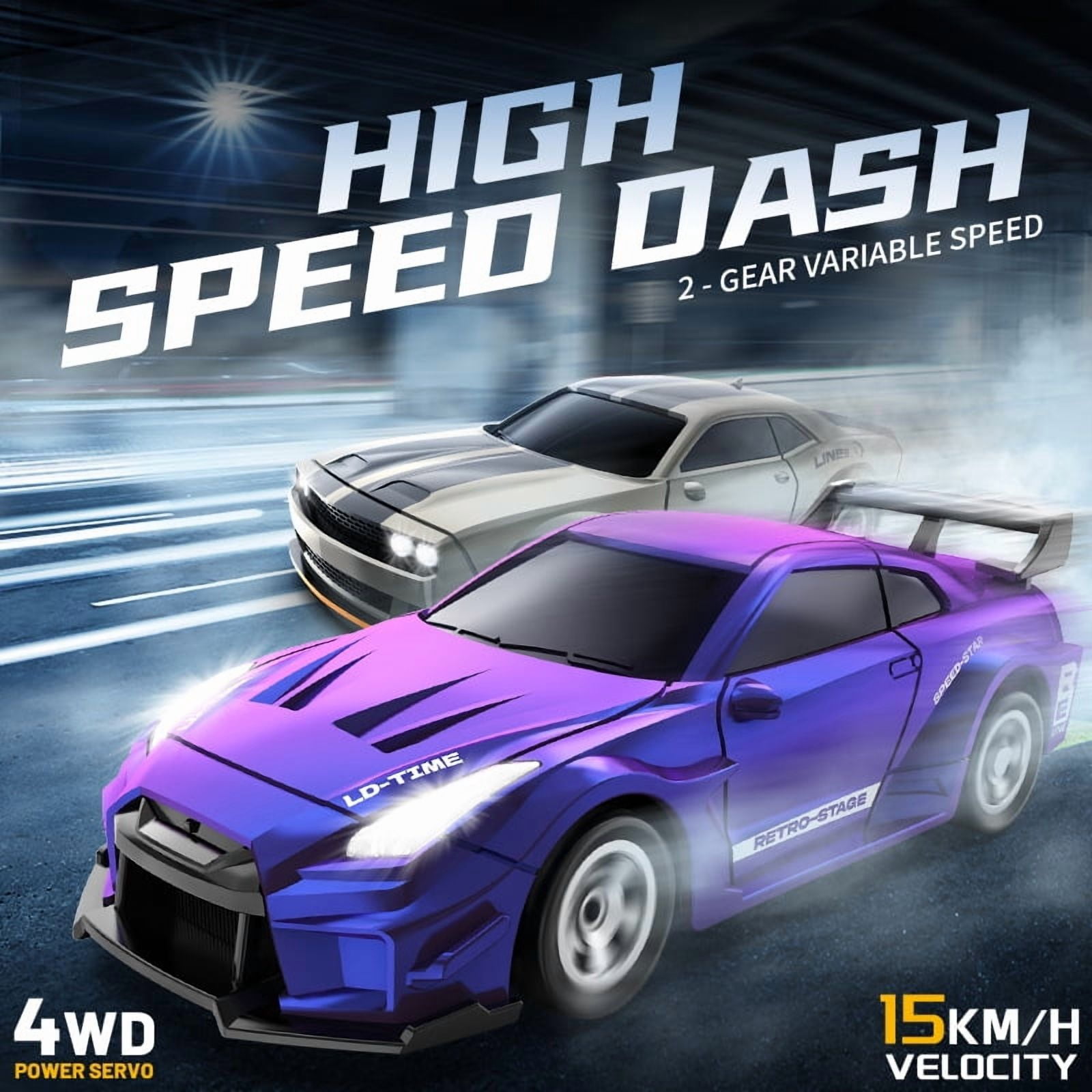 Drift RC Car 1/64 Radio Control Race Car 4WD High Speed Model for Kids Adults Birthday Gifts