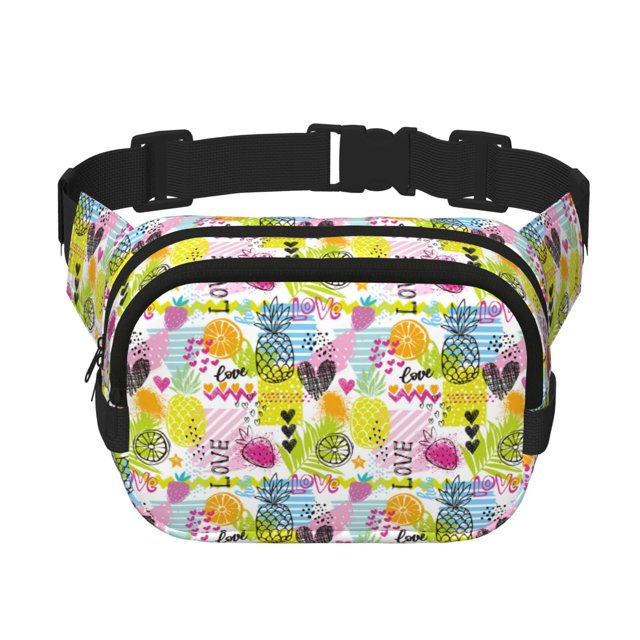 Balery Tropical Pineapples Mochila Cinturón para Mujeres y Hombres, Bolsa de Cintura Impermeable de Doble Capa con Correa