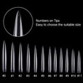 thumbnail image 2 of 120 Pcs Stiletto Extra Long Sharp False Nail Art Tips Acrylic Fake Nail Tools Kit，12 Sizes (Clear), 2 of 6