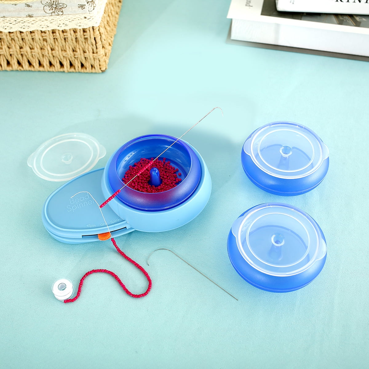 Electric Bead Spinner Battery Operated Beading Bowl Spinner Kit Adjustable Direction Spin Bead Loader with Curved Beading Needles String 3 Bowls Automatic Bead Spinner for Bracelets Jewelry