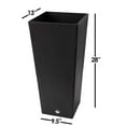 thumbnail image 2 of Algreen Valencia Square Tapered Pot Planter w/ Elevated Shelf, Black Marble, 28", 2 of 6