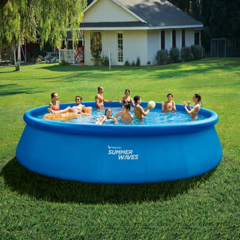 Summer Waves 18 ft Quick Set Above Ground Pool, Round, Blue, Ages 6 , Unisex