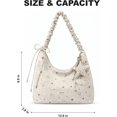 thumbnail image 4 of Sunyuer Women Cute Star Print Hobo Shoulder Tote Bag, Ruched Pleated Strap Casual Handbag with Polka Dot Star Charm, Large Capacity Lightweight Daily Purse for Shopping Dating Travel, 4 of 8