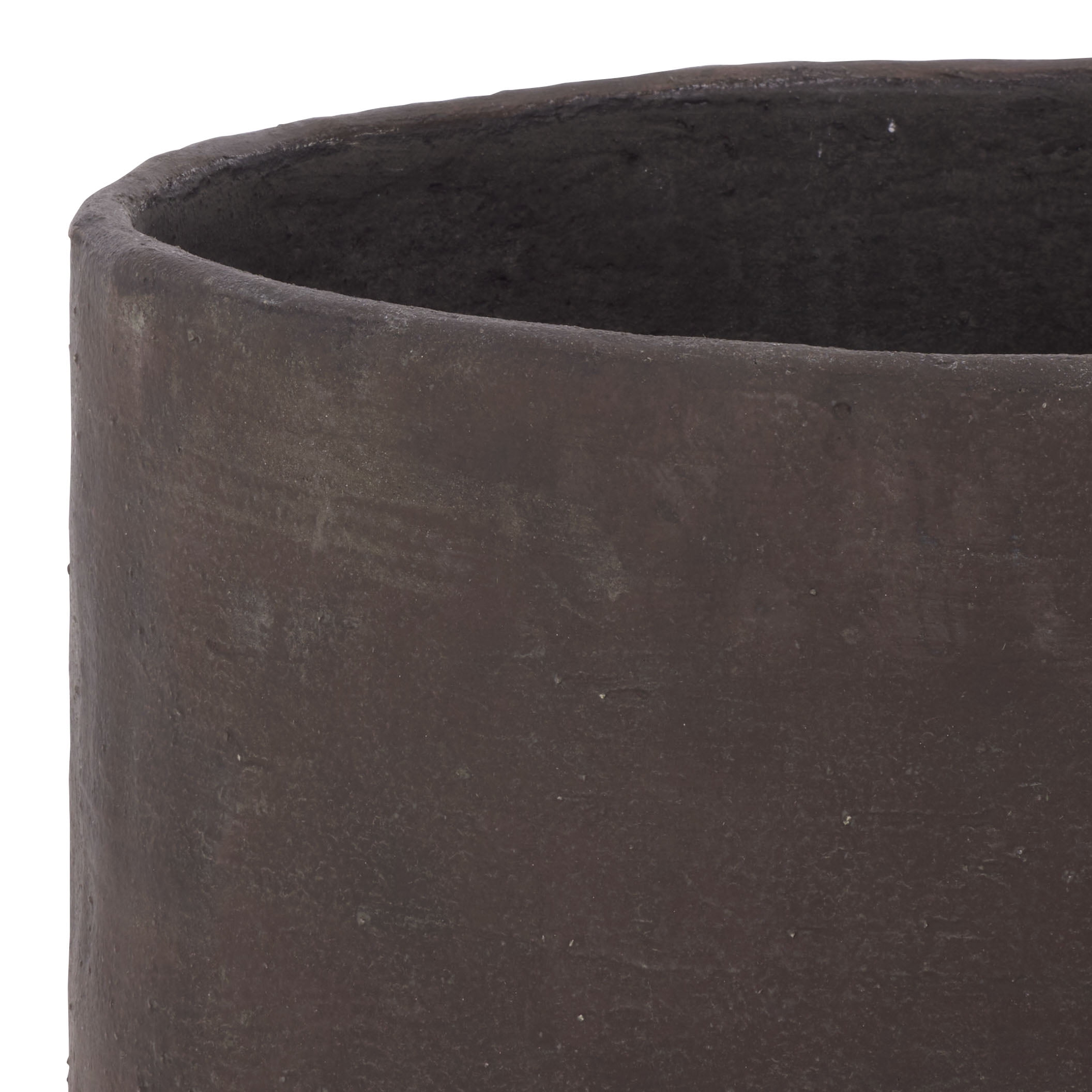 Safavieh 19.3" x 19.3" x 21.3" Round Brown Cement Bamboo Plant Pot